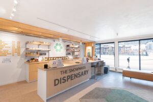 Snowmass Dispensary with a view of the mountains